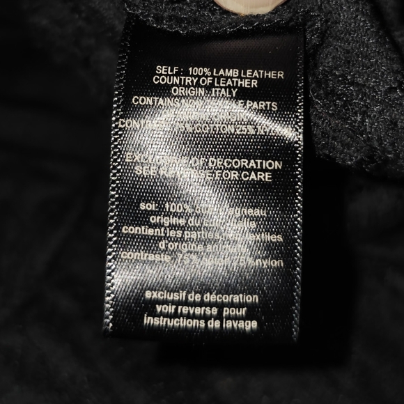 Vintage PKJ, Black Leather Skirt with Lace Trim, 100% Lamb Leather - Picture 11 of 12